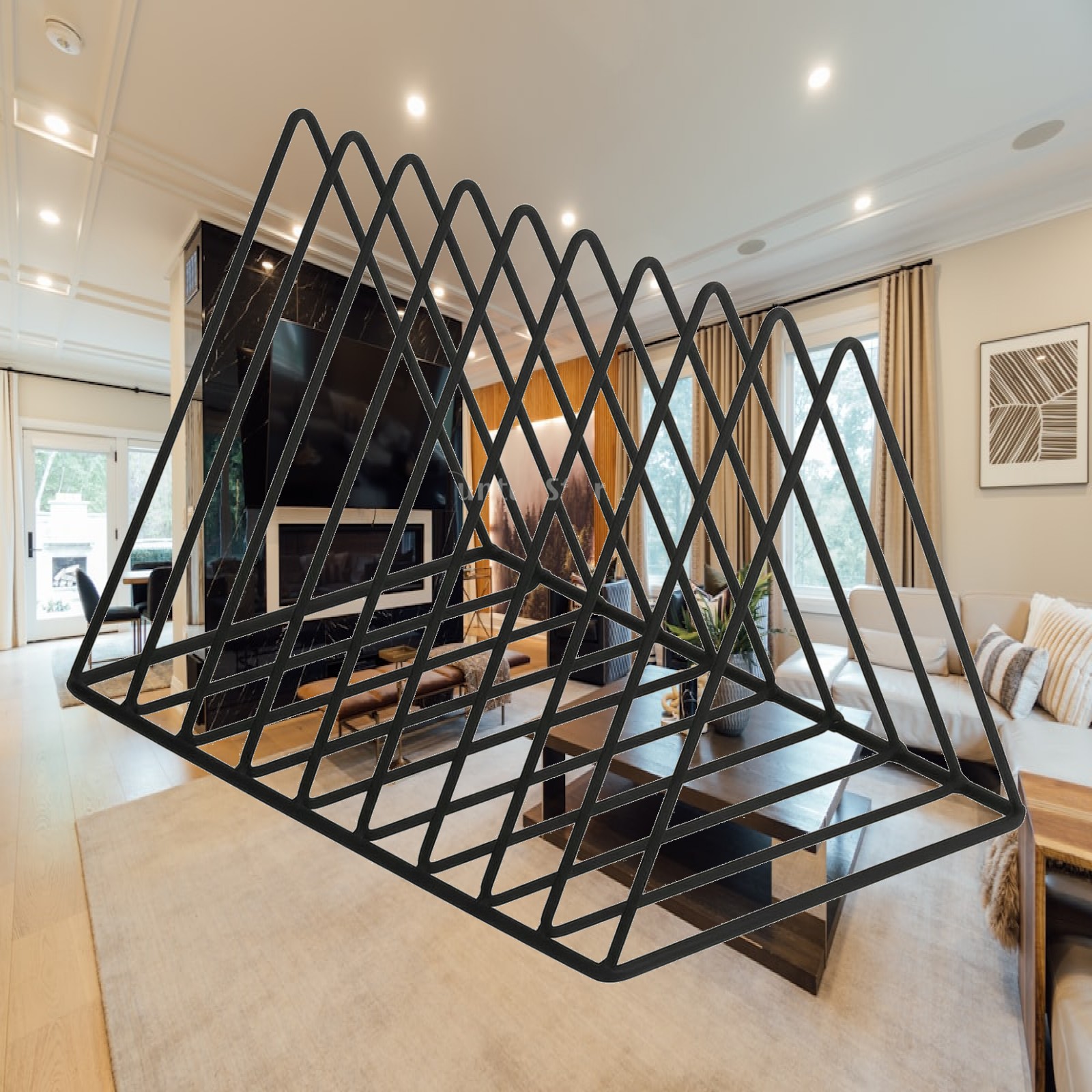 Magazine Holder Rack - 철제 와이어 데스크탑 정리대, 안정적인 삼각
