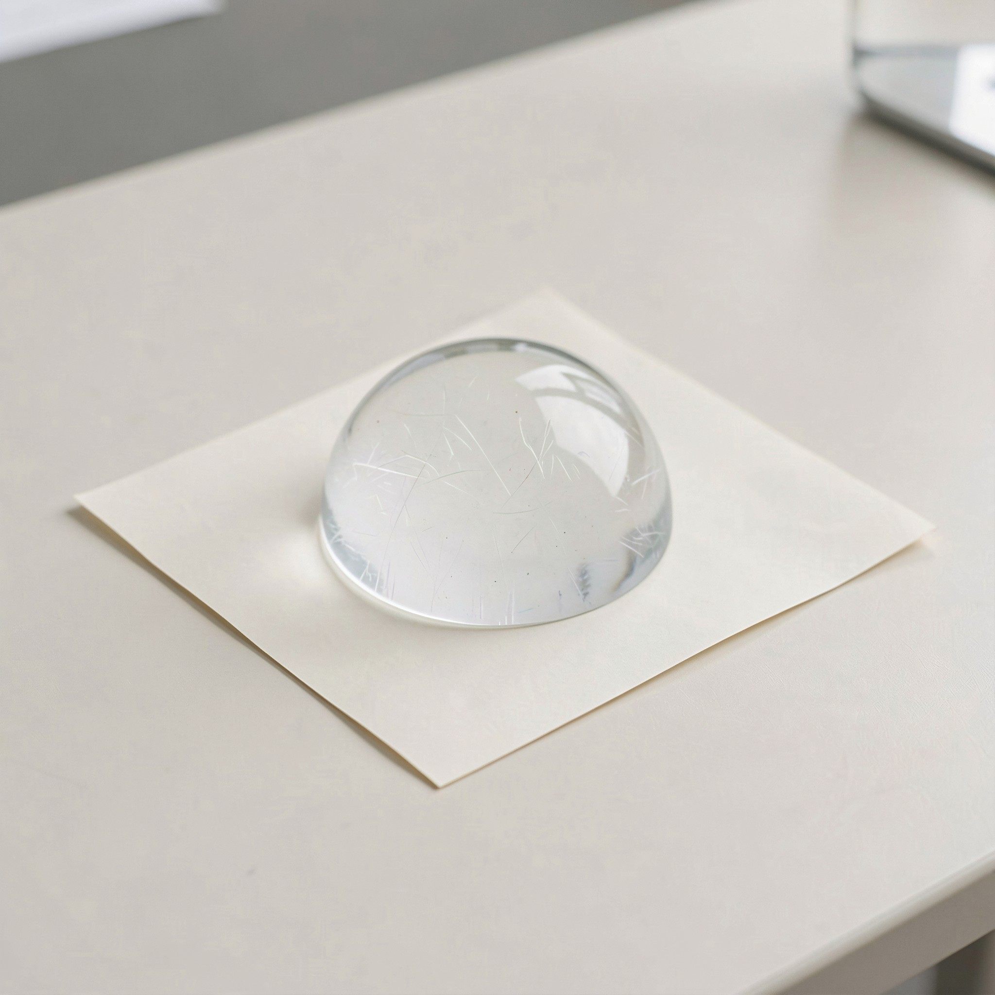 Paper Weight Crystal - 투명한 크리스탈 볼 모양의 반구형 유리