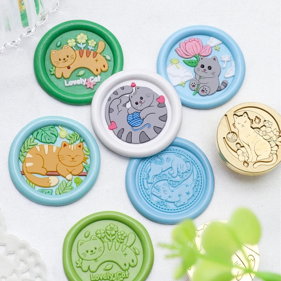 Wax Seal Stamp Set - 고양이 시리즈 25mm 챕터 왁스 씰
