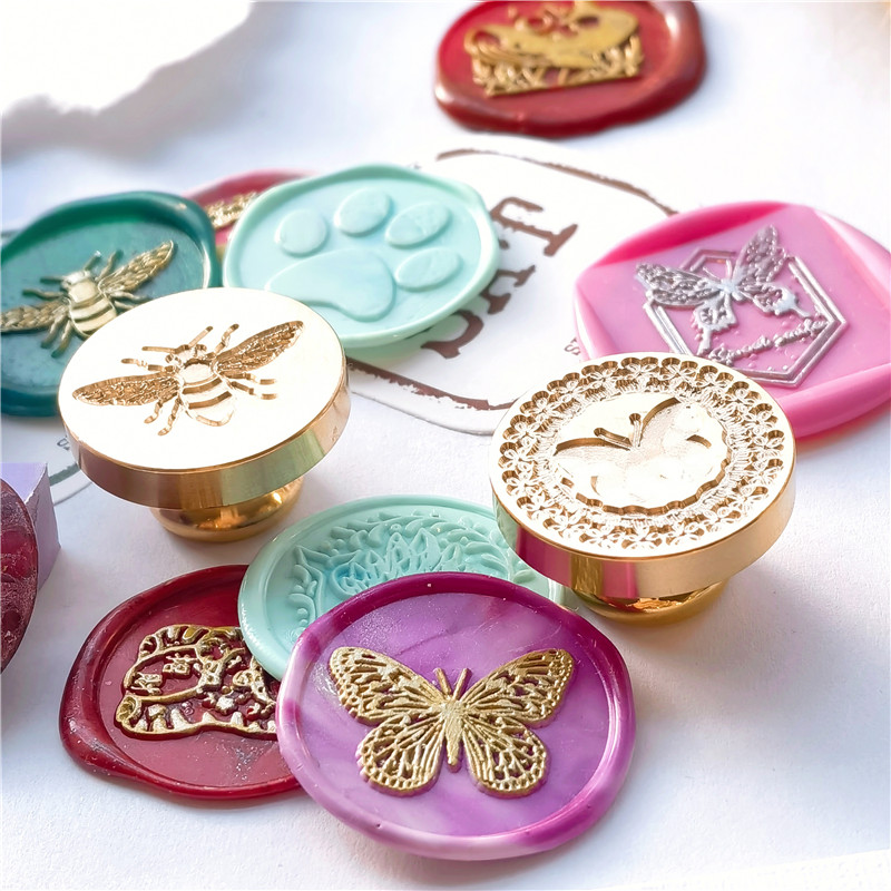 왁스 실링 스탬프 헤드 나비 동물 새 고양이 토끼 꿀벌 - Wax Seal Stamp Set 리뷰 및 가격