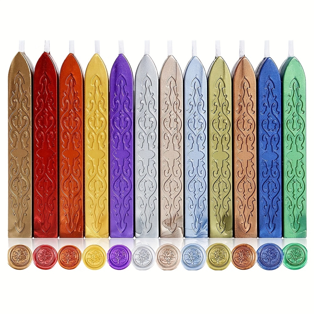 금속 혼합 색상 씰링 왁스 스틱, 왁스 도장 스탬프,  - Wax Seal Stamp Set 리뷰 및 가격