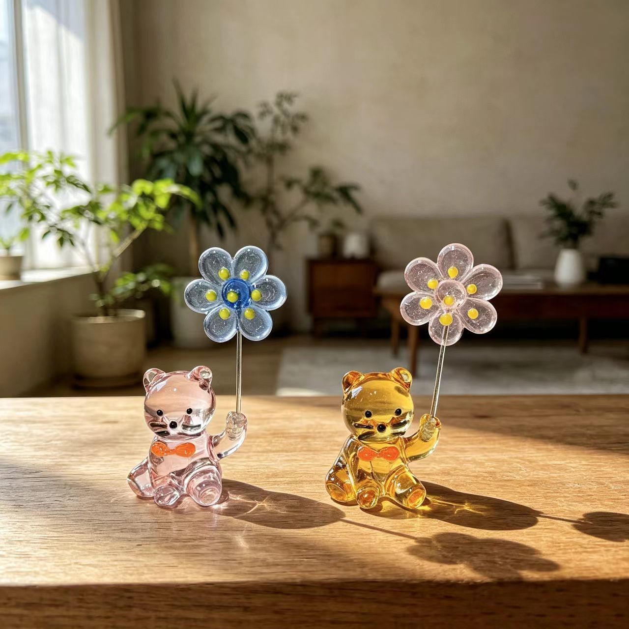 일본풍 유리 고양이 문진자 꽃 장식 크리스탈 고양이 장 - Paper Weight Crystal 리뷰 및 가격