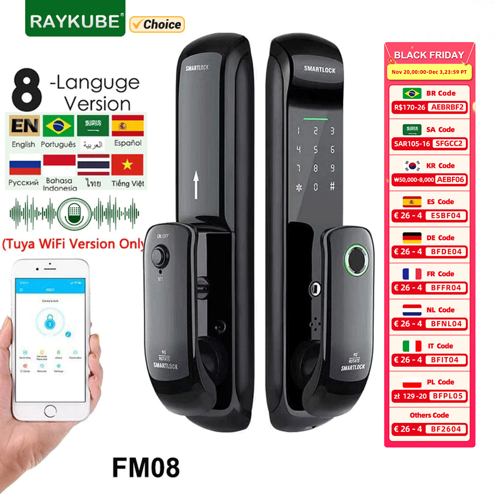 RAYKUBE 투야 와이파이 스마트 도어락, FM08, - Letter Opener Brass 리뷰 및 가격