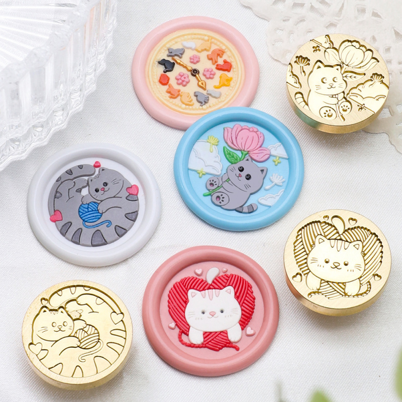 고양이 시리즈 25mm 챕터 왁스 씰 귀여운 행운의 고 - Wax Seal Stamp Set 리뷰 및 가격